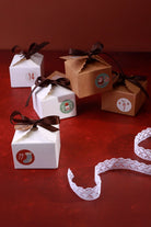 Eco-Friendly 24 Holiday Ribbon Gift Boxes DIY Advent Calendar Set — close-up view, G Decor