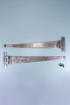 24″ Pair of Hand-Forged Coinbase T Hinges in Pewter Finish — alternate view, G Decor