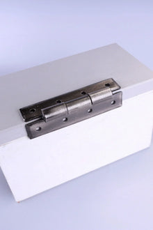 Pair of Hand-Forged Iron H Hinges in Pewter Finish