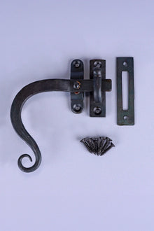 Hand-Forged Monkey Tail Window Fastener in Beeswax Finish