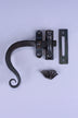 Hand-Forged Monkey Tail Window Fastener, Beeswax — close-up view, G Decor