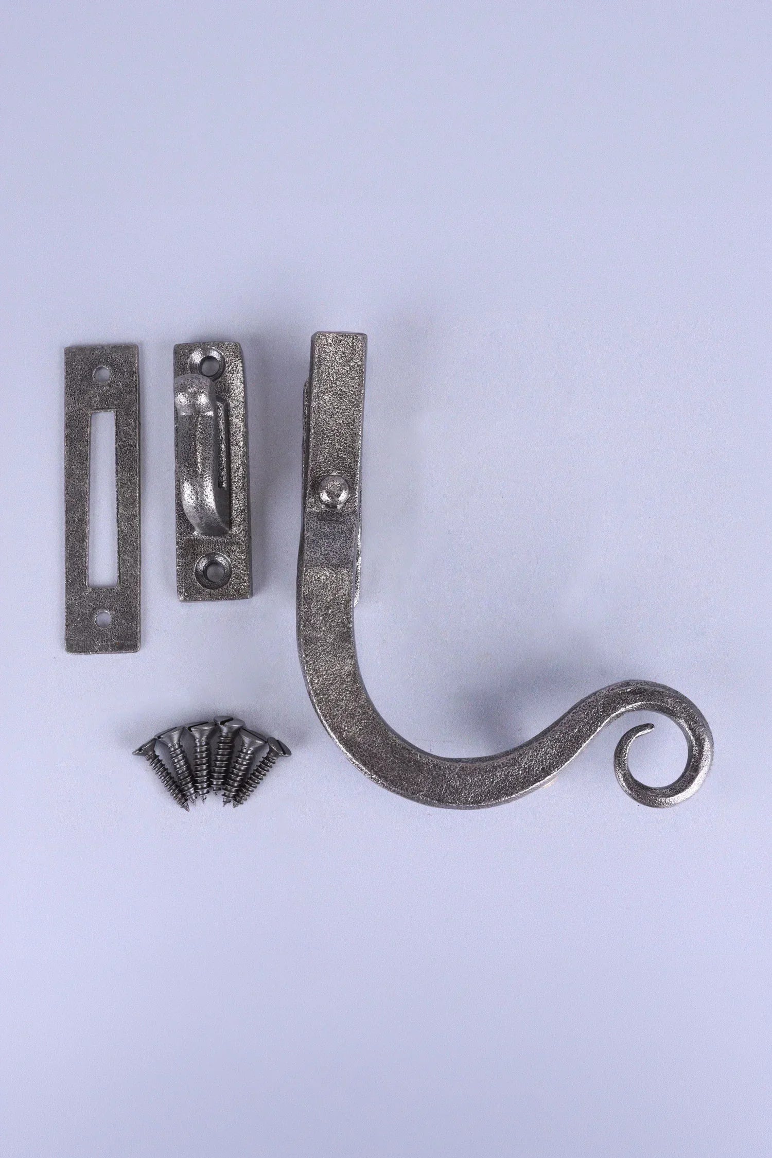 Hand-Forged Monkey Tail Window Fastener, Pewter — view 6, G Decor