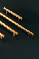 Belgravia Hexagonal Brass Bar Pull Handle in Satin Brass — alternate view, G Decor
