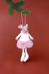 Fashion Mice Besties Fluffy Felt Christmas Tree Hanging Ornaments — close-up view, G Decor