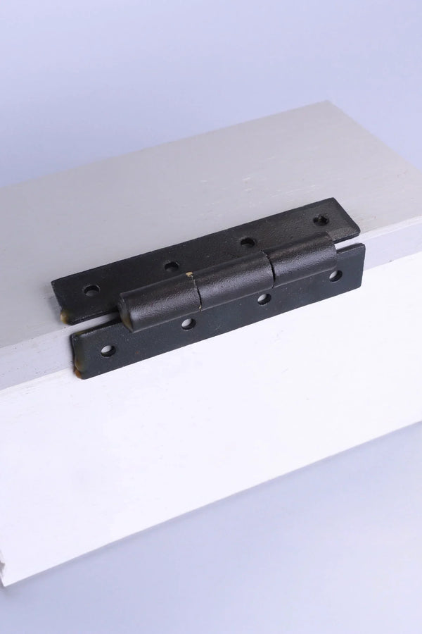 Pair of Hand-Forged Iron H Hinges in Beeswax Finish