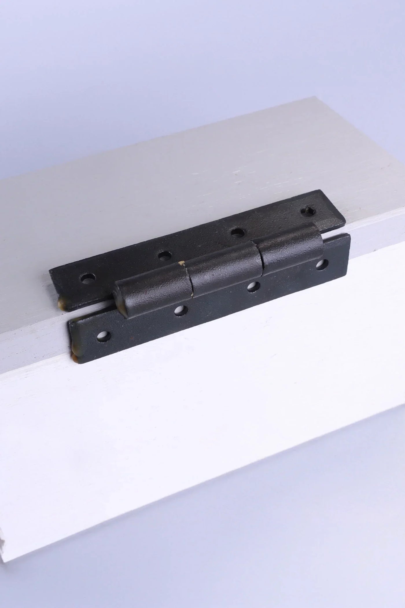Pair of Hand-Forged Iron H Hinges in Beeswax Finish