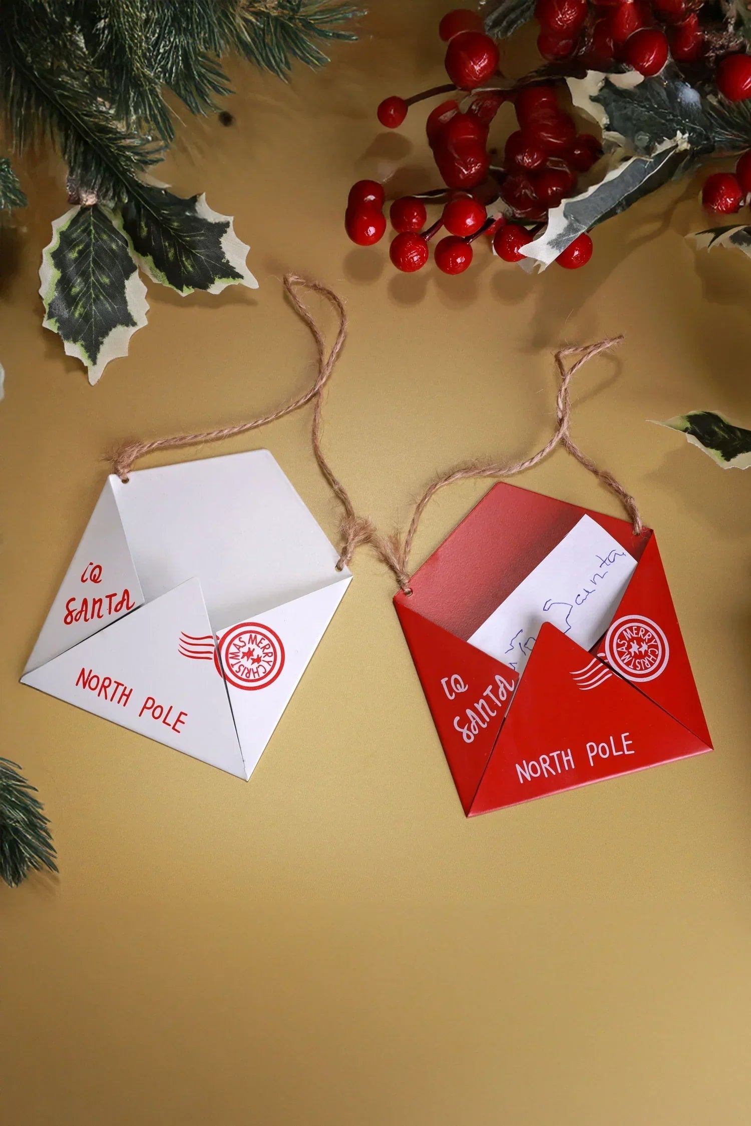 Magical Santa Letter Envelope Christmas Tree Hanging Decoration — alternate view, G Decor