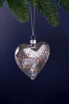 Starlit Heart Mercury Glass Christmas Bauble in Vintage Silver and Gold — alternate view, G Decor