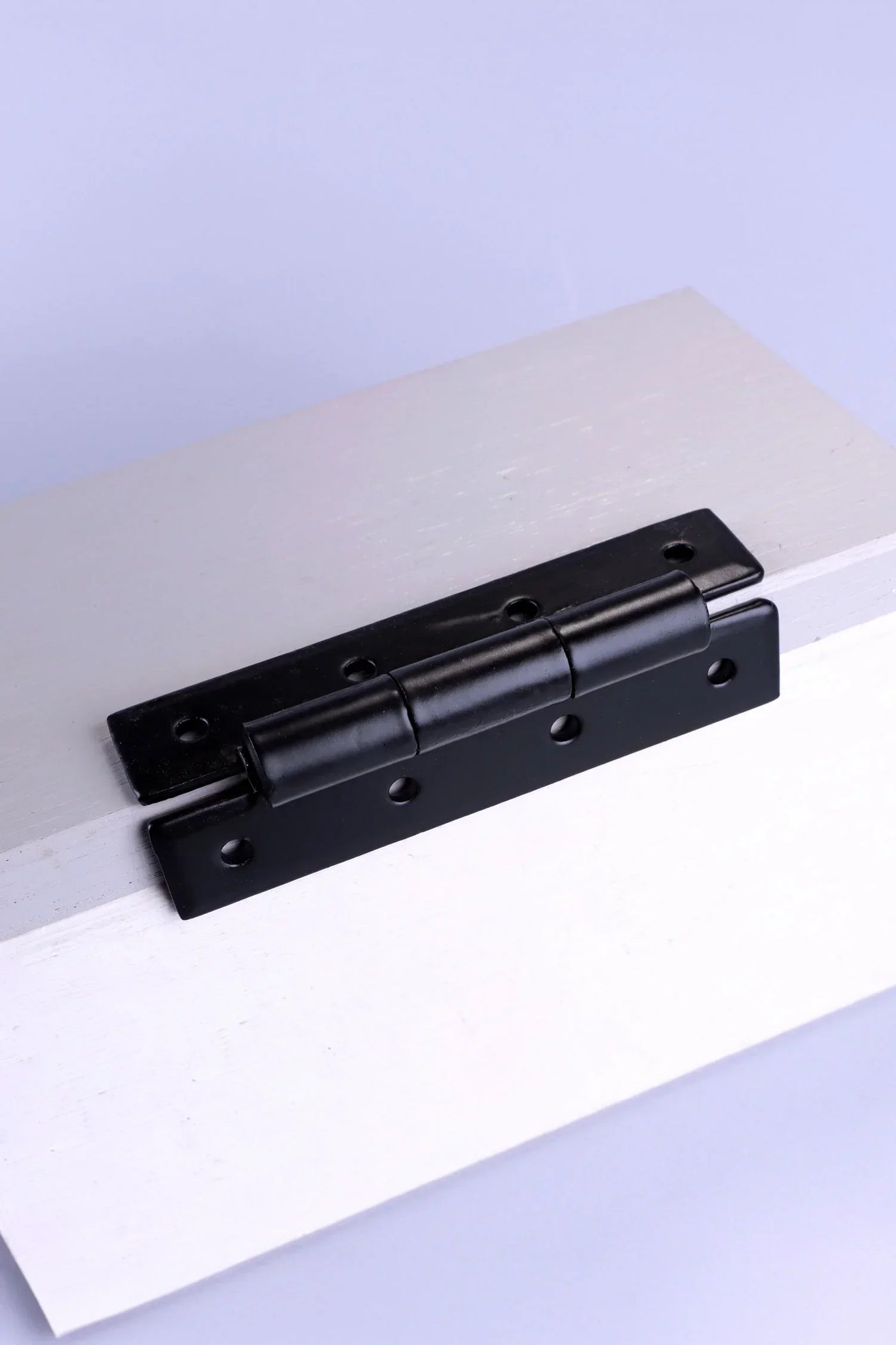 Pair of Hand-Forged Iron H Hinges in Black Finish