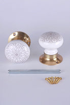 Success Porcelain Mortice Door Knobs with Brass Base — lifestyle view, G Decor