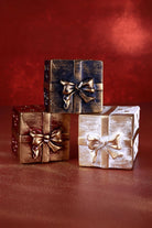 Gift Box Celebration Candle in Holiday Red Midnight Blue or Soft White — alternate view, G Decor