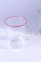 Twist Rim Glassware Tea and Coffee Mugs in Red Blue and Green — view 6, G Decor