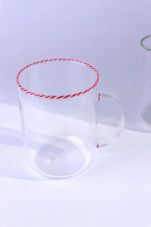 Twist Rim Gläser Teetassen und Kaffeetassen in Rot, Blau und Grün