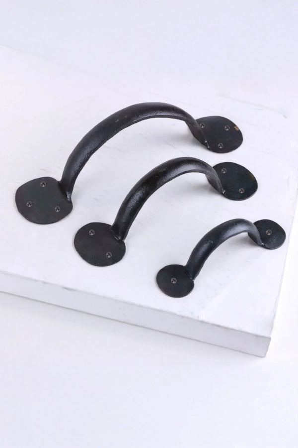 Coinbase Hand-Forged Iron Pull Handle in Beeswax Finish