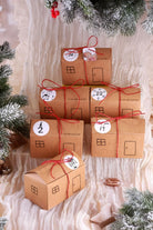 24 Eco Christmas Town Cottage Houses DIY Advent Calendar Gift Box Set — G Decor