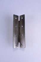 Pair of Hand-Forged Iron H Hinges, Pewter — close-up view, G Decor