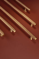 Chelsea Diamond-Knurled Bar Pull, Satin Brass — close-up view, G Decor