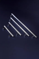 Chelsea Diamond-Knurled Brass Bar Pull Handle in Polished Chrome — close-up view, G Decor