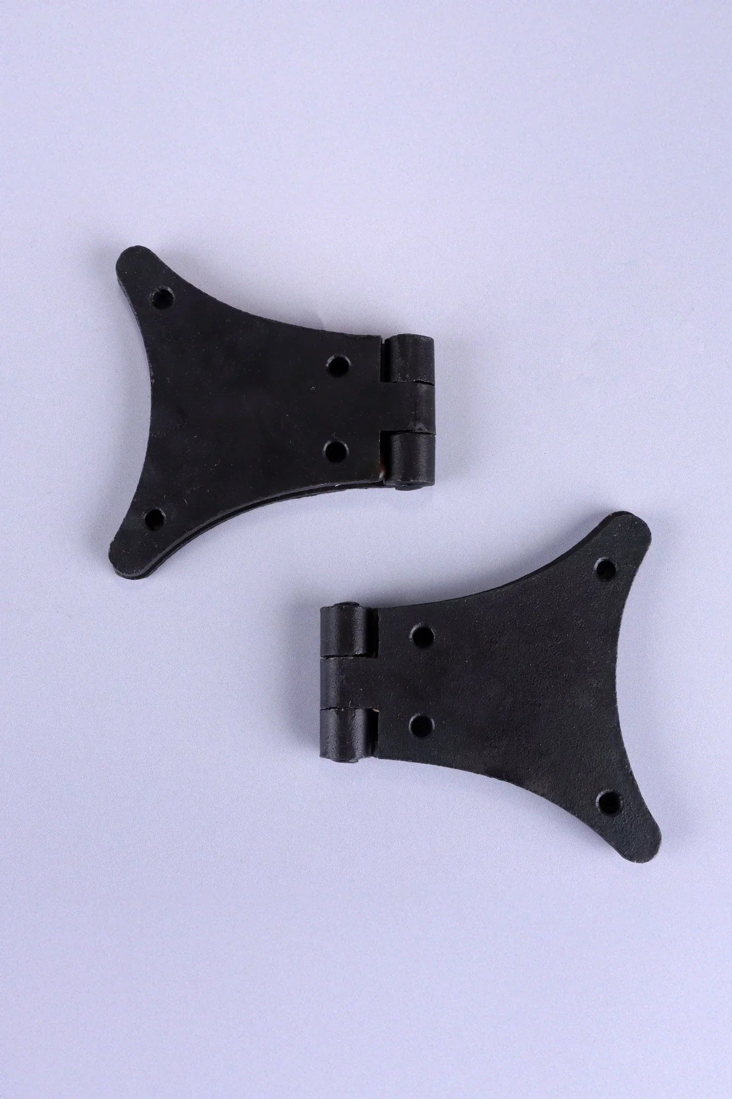 Pair of Hand-Forged Iron Butterfly Hinges, Beeswax — view 6, G Decor