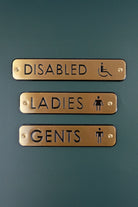 Satin Brass Engraved Door Sign for Ladies Gents or Disabled — G Decor