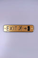 Gold metal EXIT sign with modern cutout design, luxury hardware from G Decor.