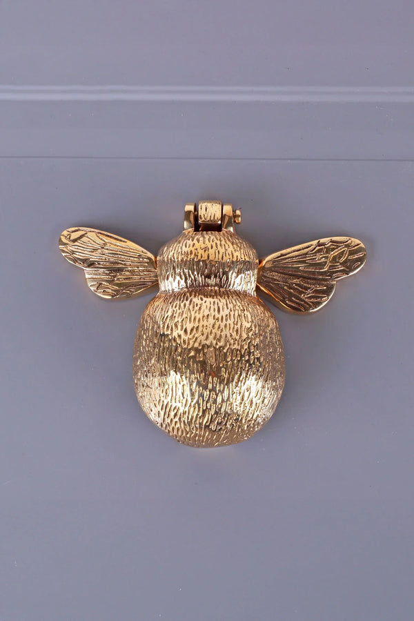 Honeybee Polished Brass Door Knocker