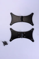 Pair of Hand-Forged Iron Butterfly Hinges, Black — alternate view, G Decor