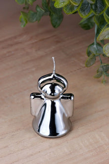 Spiegelglas Silberner Engel Skulpturale Kerze