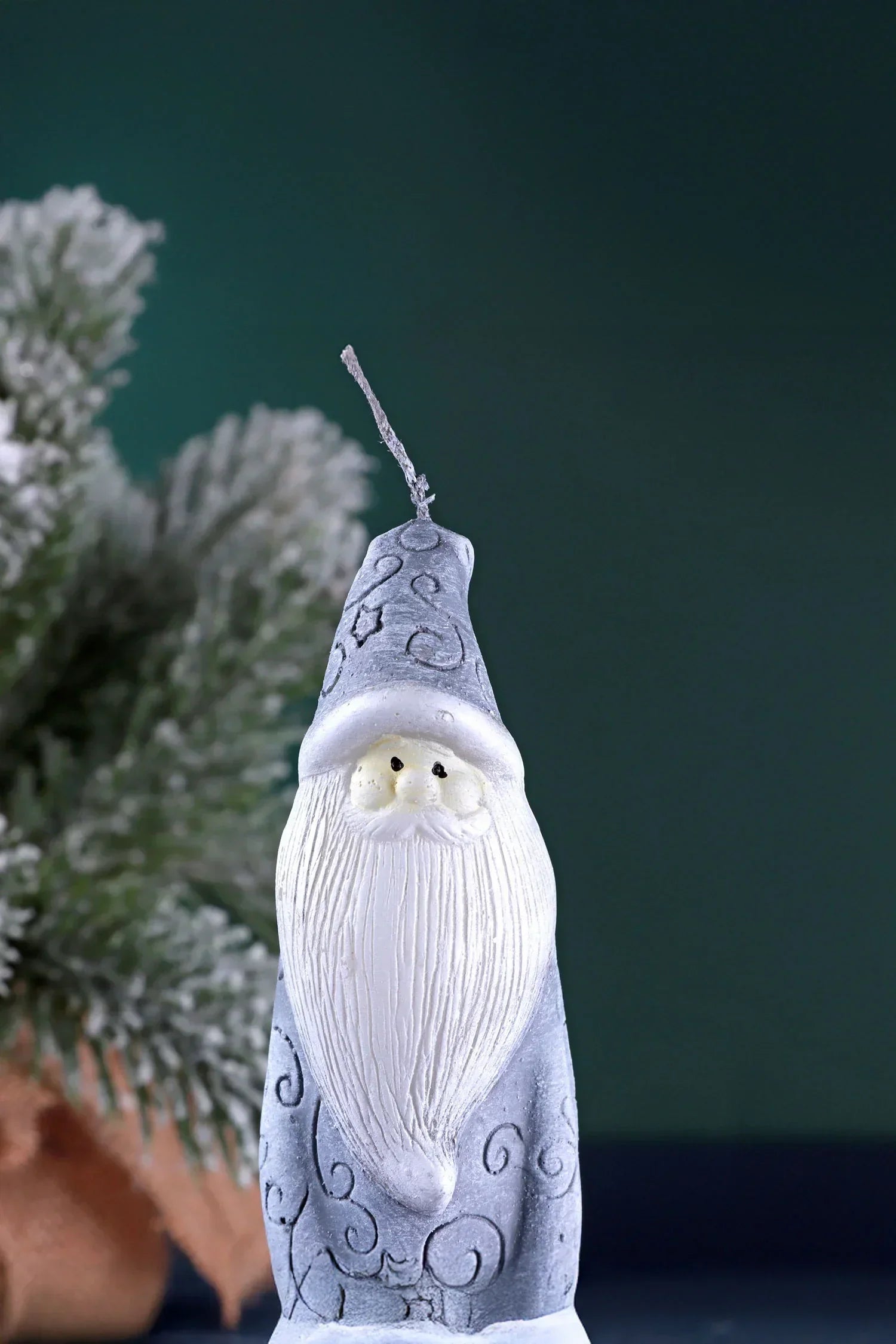 Fit Santa Christmas Candle in Grey — view 5, G Decor