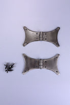 Pair of Hand-Forged Iron Butterfly Hinges, Pewter — alternate view, G Decor