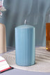 Vellure Ribbed Pillar Candle in Ice Blue — alternate view, G Decor