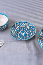 Tulipani Blue Hand-Painted Floral Ceramic Plates and Bowls — view 6, G Decor