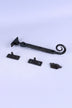 Hand-Forged Monkey Tail Window Stay, Beeswax — lifestyle view, G Decor