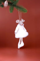 Fashion Mice Besties Fluffy Felt Christmas Tree Hanging Ornaments — lifestyle view, G Decor