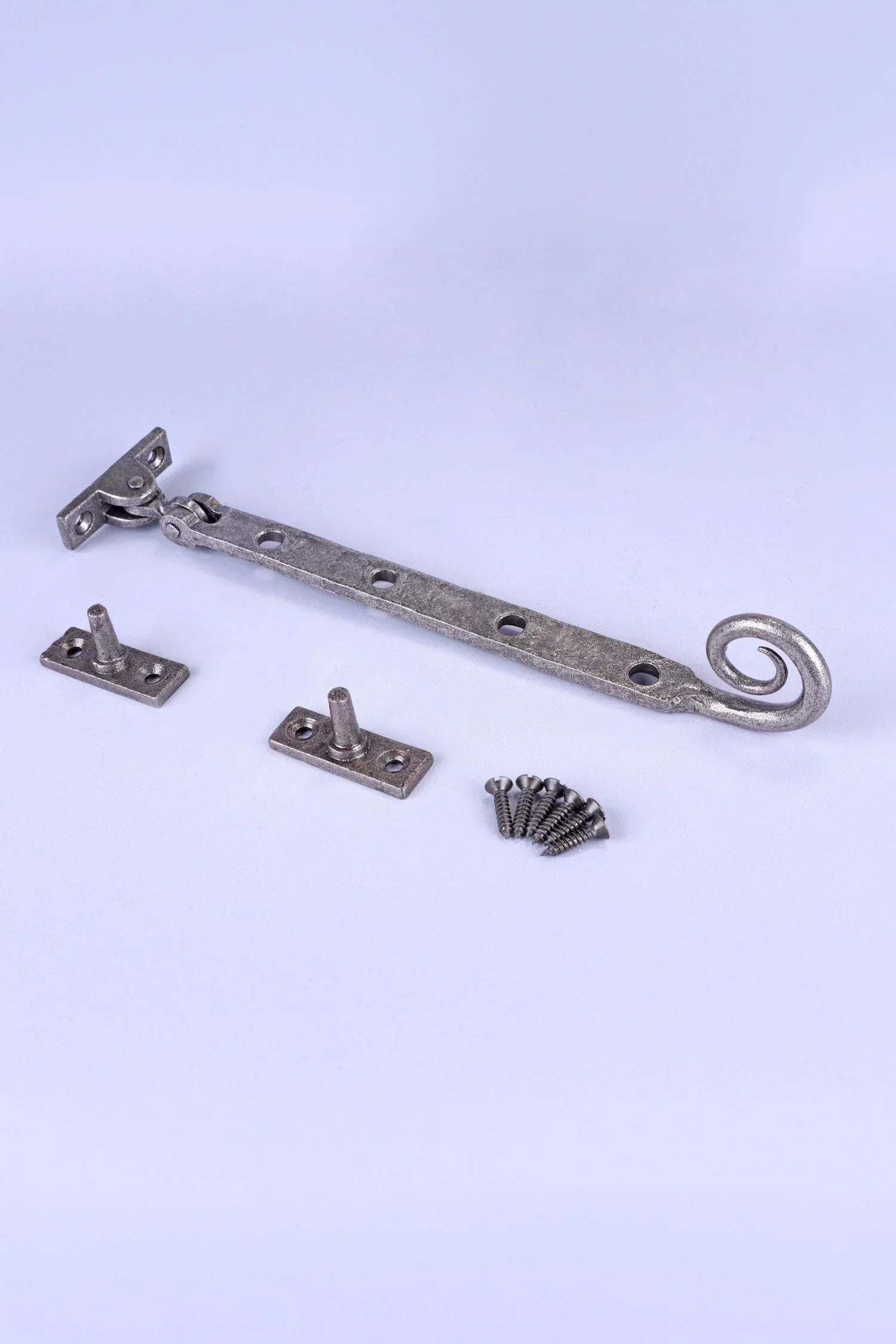 Hand-Forged Monkey Tail Window Stay, Pewter — view 5, G Decor