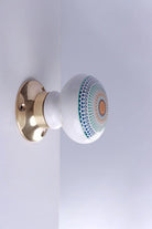 Positive Energy Aura Porcelain Mortice Door Knobs with Brass Base — alternate view, G Decor