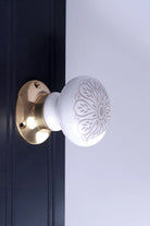 Success Porcelain Mortice Door Knobs with Brass Base — alternate view, G Decor