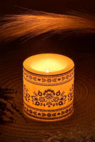 Folklight Floral Glow Wax Lantern Candle — alternate view, G Decor
