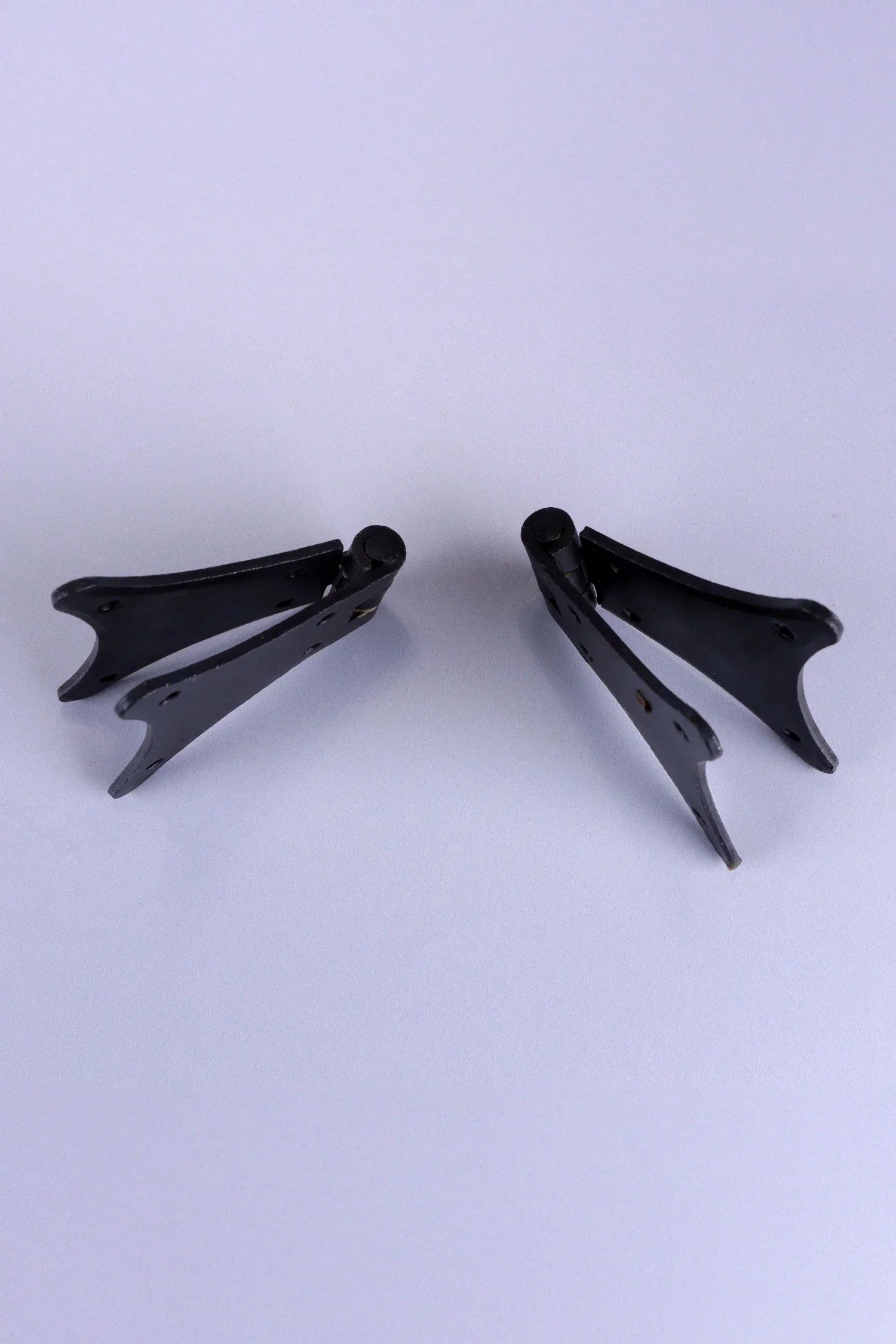 Pair of Hand-Forged Iron Butterfly Hinges, Beeswax — lifestyle view, G Decor