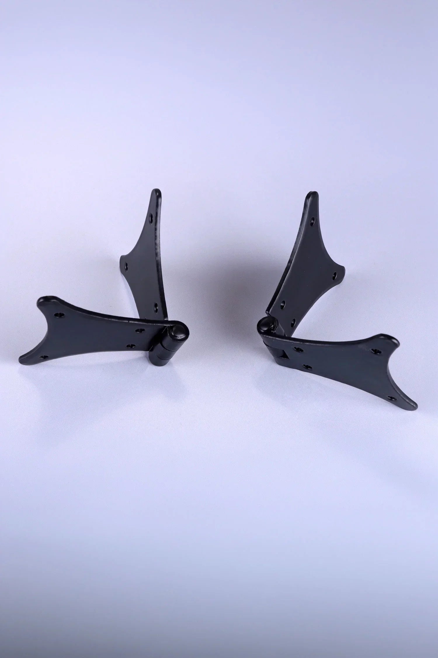 Pair of Hand-Forged Iron Butterfly Hinges, Black — view 6, G Decor