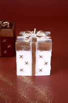 Gift Box Celebration Candle in Holiday Red Midnight Blue or Soft White — view 7, G Decor