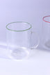 Twist Rim Glassware Tea and Coffee Mugs in Red Blue and Green — view 5, G Decor