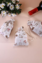 Set of 2 or 4 Whisker Mischief Linen Gift Bag Pouches — alternate view, G Decor