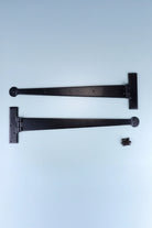 9″ 12″ or 18″ Pair of Hand-Forged Coinbase T Hinges in Black Finish — view 5, G Decor
