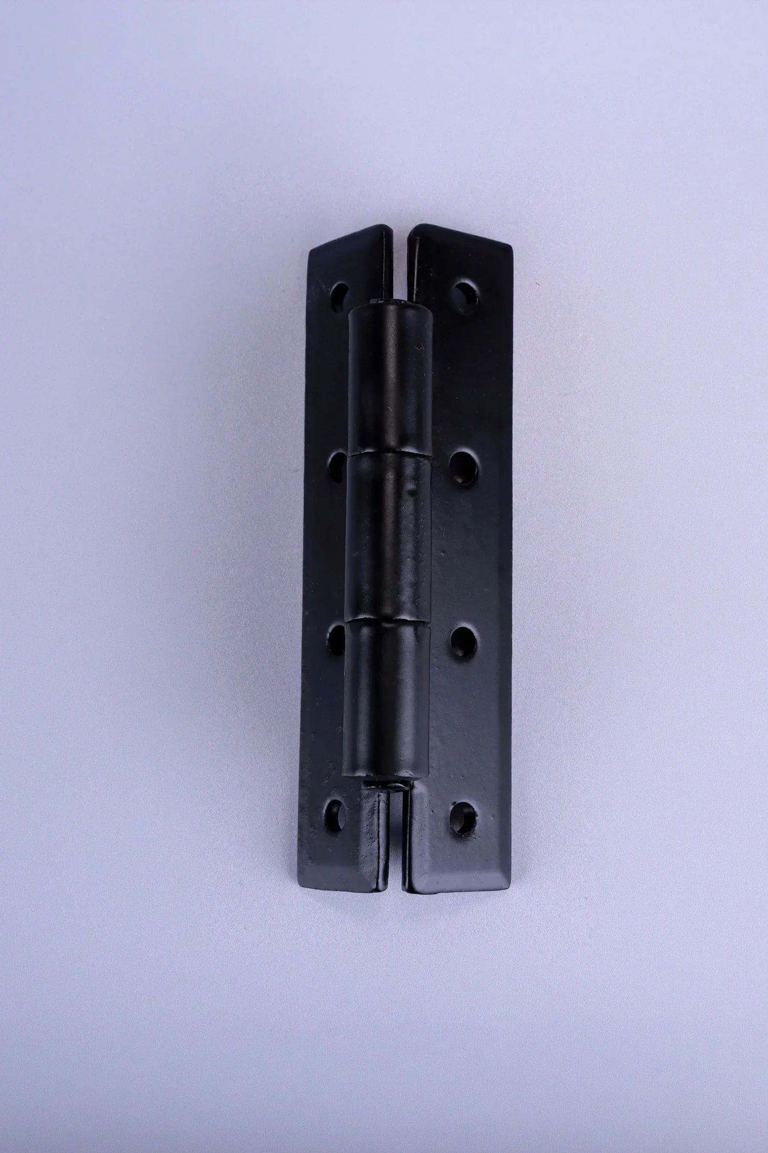 Pair of Hand-Forged Iron H Hinges, Black — close-up view, G Decor