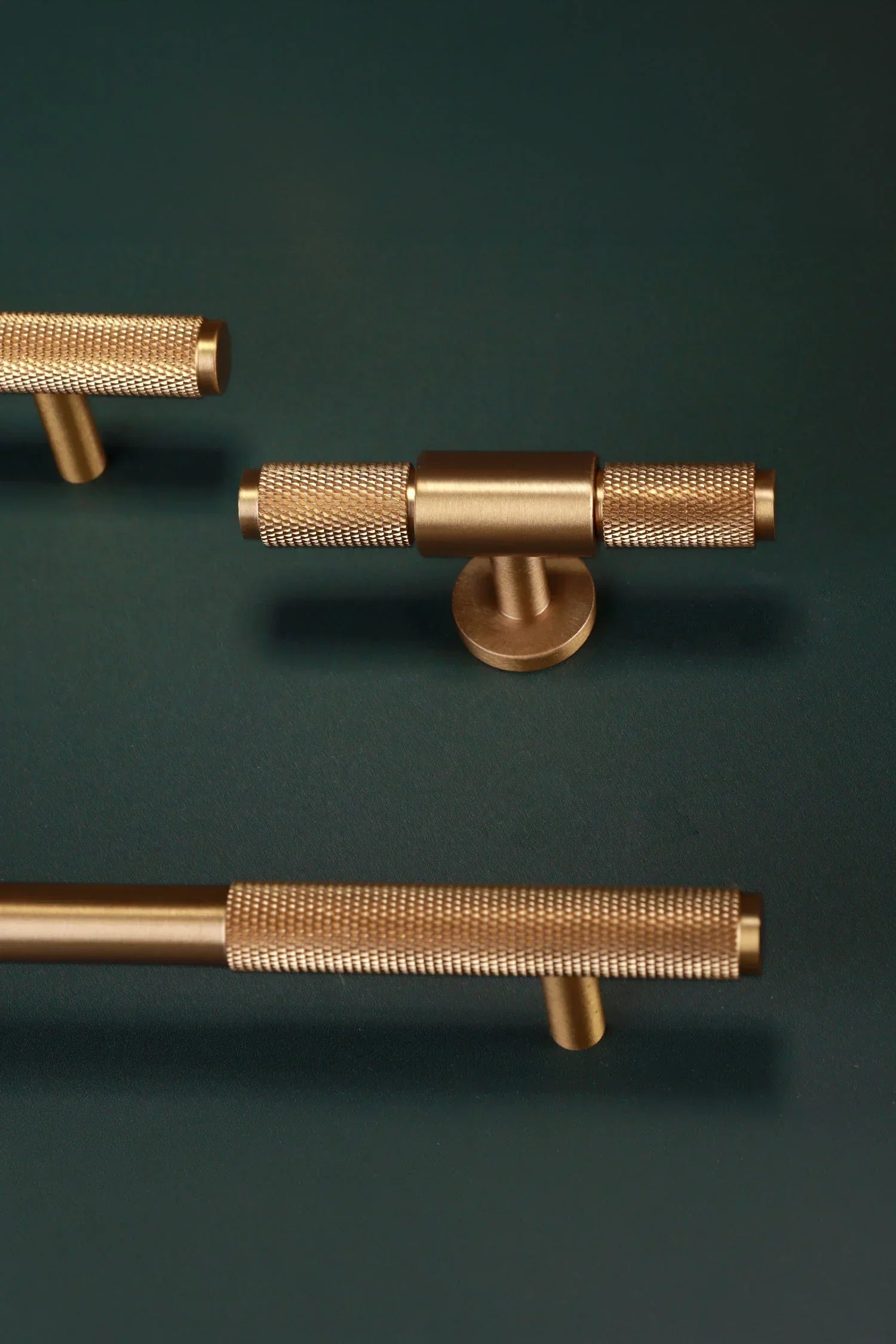 Mayfair Knurled Brass Bar Pull, Satin Brass — view 6, G Decor
