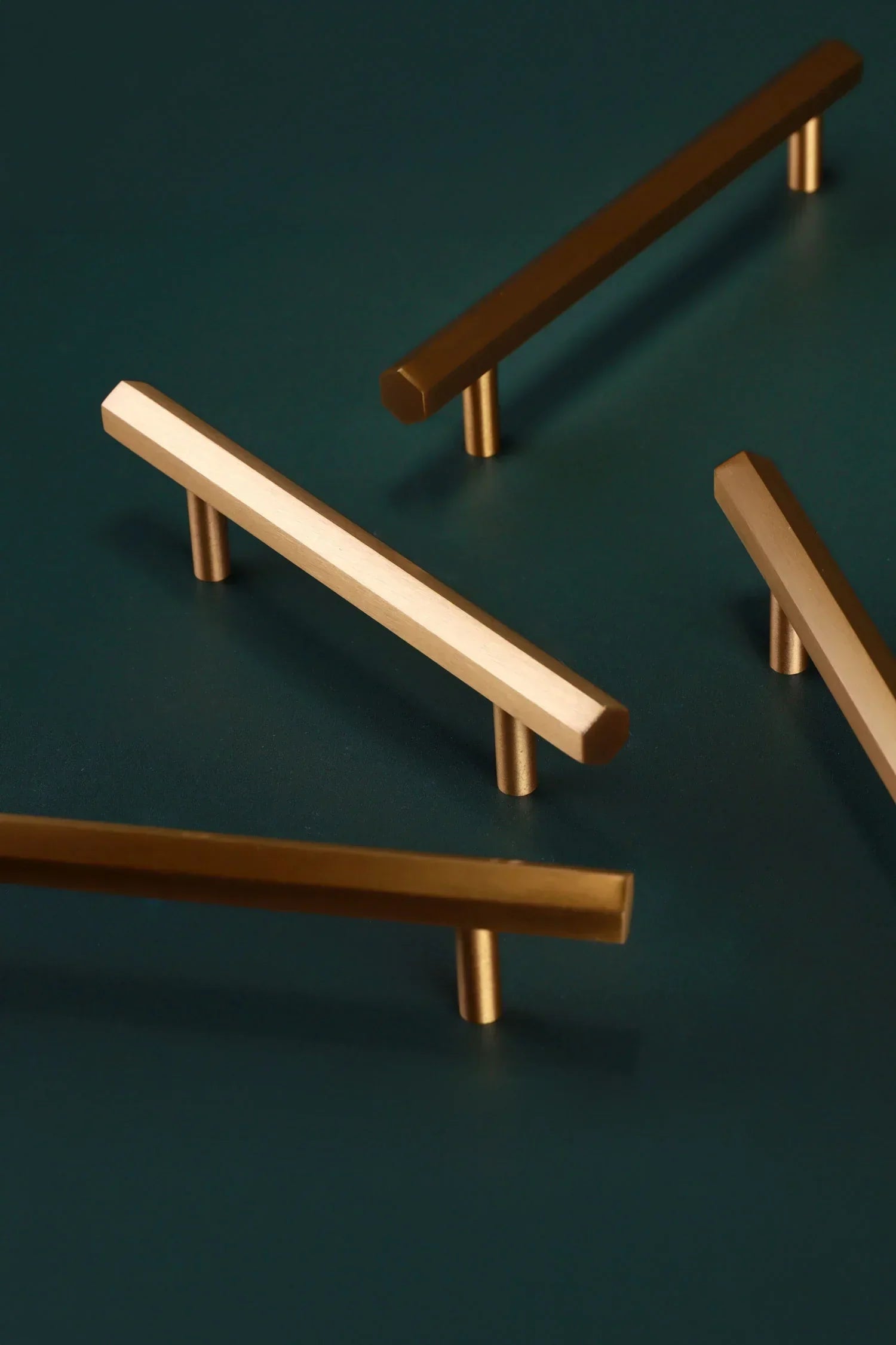 Belgravia Hexagonal Brass Bar Pull Handle in Satin Brass — view 5, G Decor