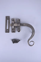 Hand-Forged Monkey Tail Window Fastener, Pewter — lifestyle view, G Decor