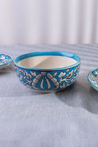 Tulipani Blue Hand-Painted Floral Ceramic Plates and Bowls — view 7, G Decor