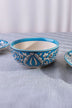 Tulipani Blue Hand-Painted Floral Ceramic Plates and Bowls — view 7, G Decor